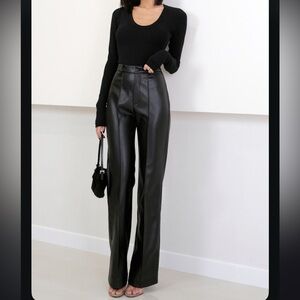 NWT Faux Leather Commese Pant